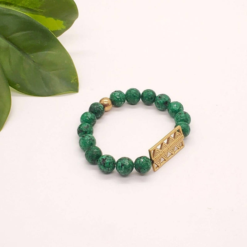 Beaded Stone Accent Bracelet: Ruby Zoisite