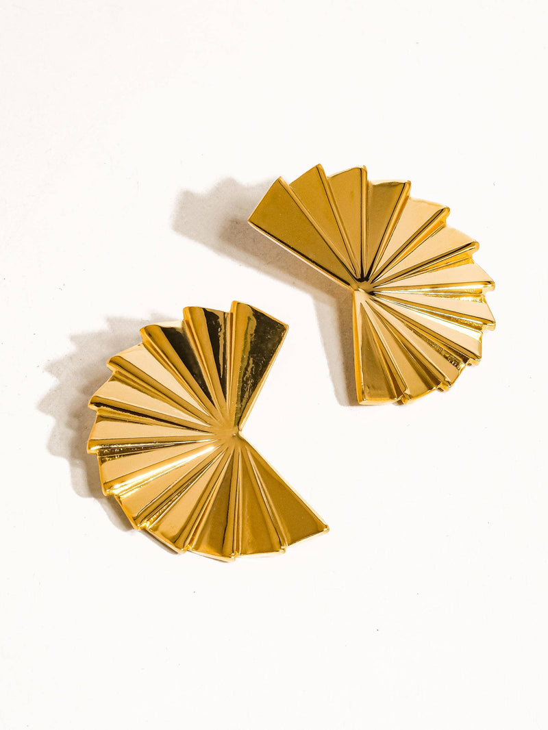 Soline 18K Gold Fan Earring