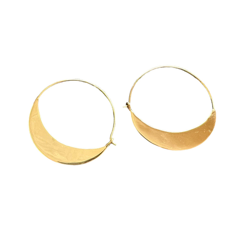 Brass Crescent Earring: Medium