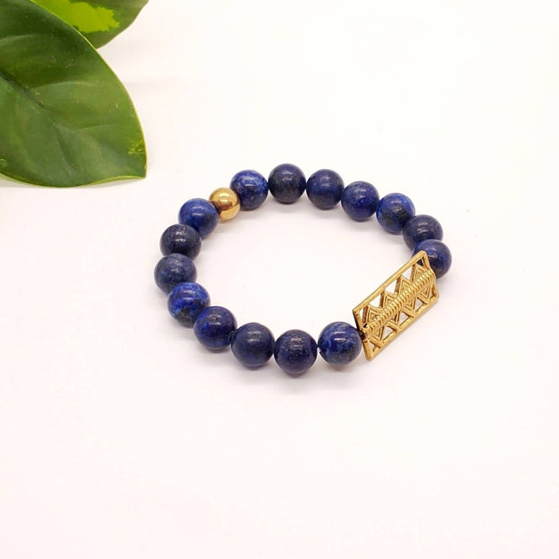 Beaded Accent Bracelet - Lapis