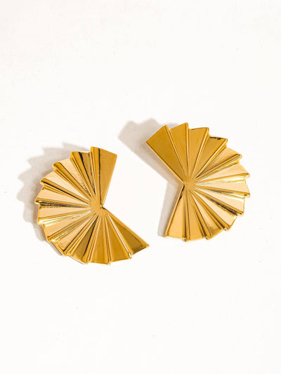 Soline 18K Gold Fan Earring