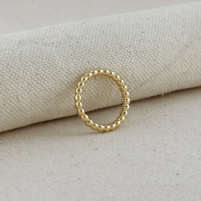 18k Gold Beaded Ring