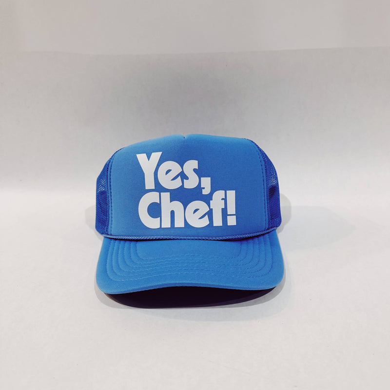 Yes Chef Trucker Hat: Sky/White