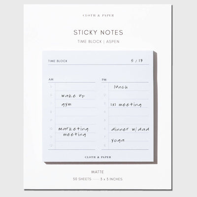 Time Block Sticky Note