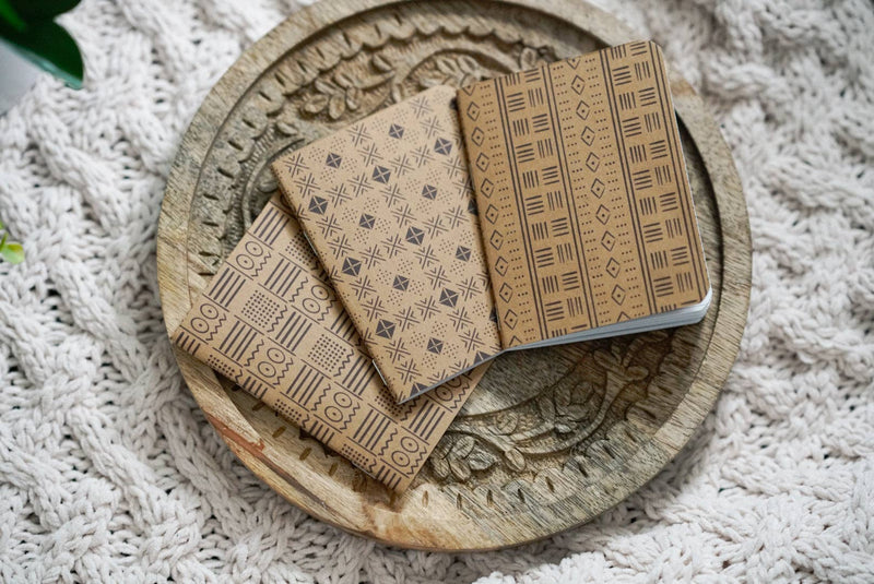 Mud Cloth Pocket Notebook - Squares