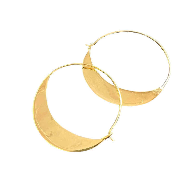 Brass Crescent Earring: Medium