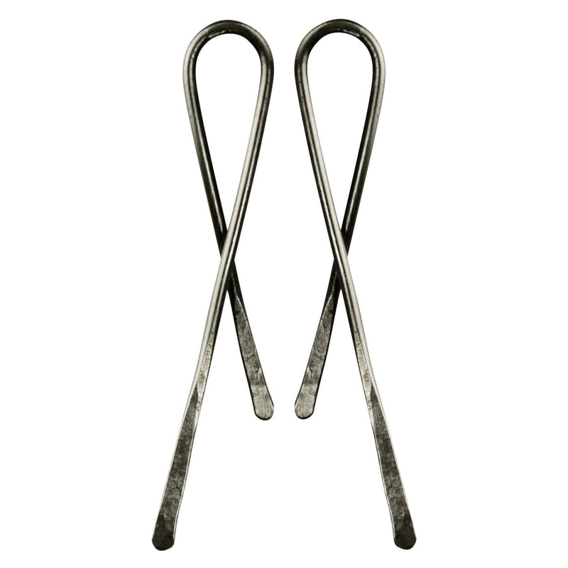 Fold Over Silver Post Earrings