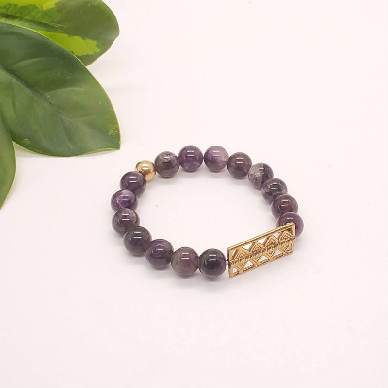 Beaded Stone Accent Bracelet: Ruby Zoisite