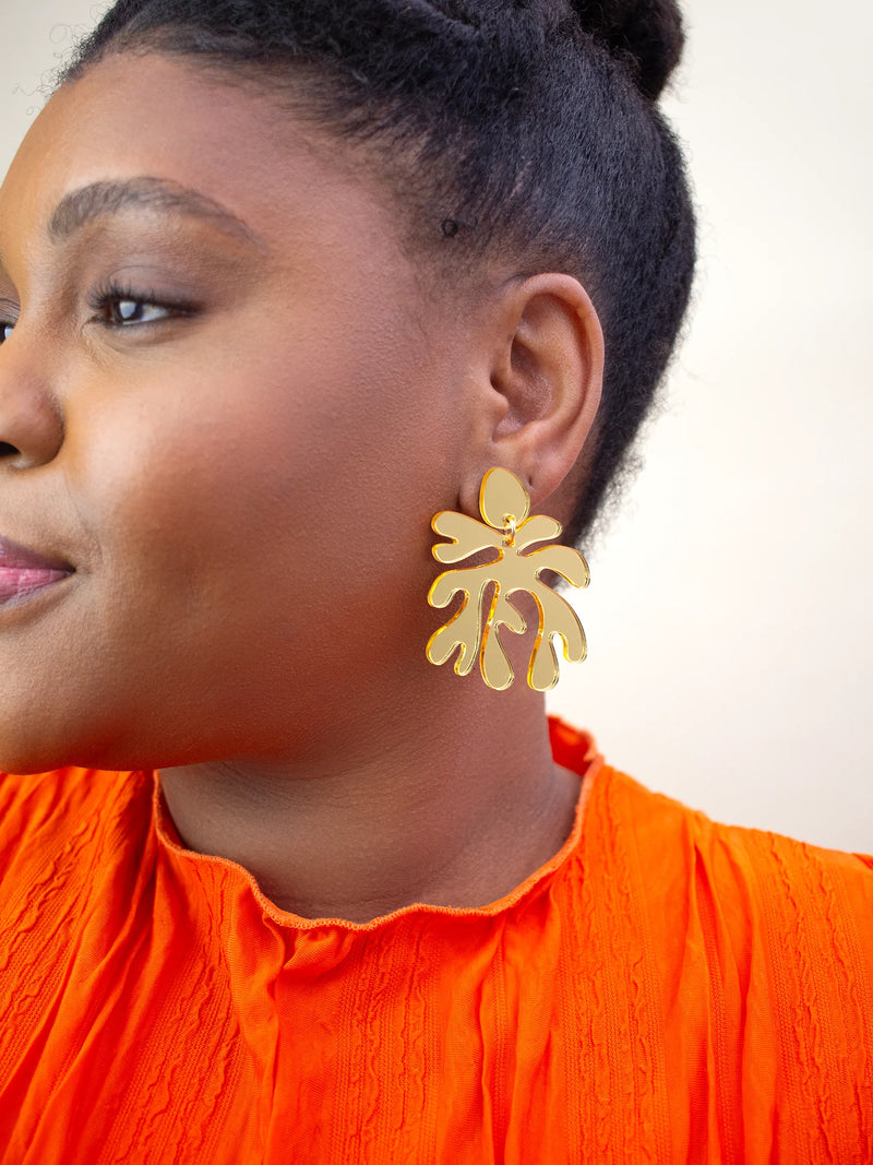 Matisse No.4 Earrings: Mirror Gold