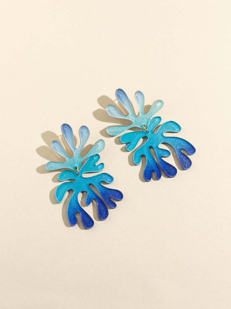 Matisse No.4 Earrings: Deep Sea