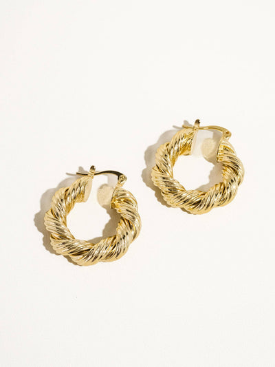 Isla 18K Gold Twisted Hoop Earring