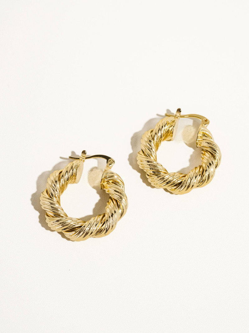 Isla 18K Gold Twisted Hoop Earring