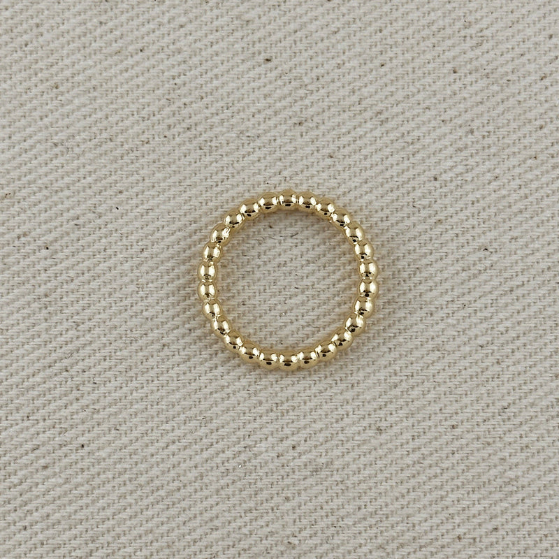 18k Gold Beaded Ring