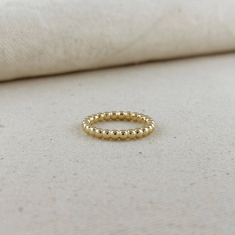 18k Gold Beaded Ring