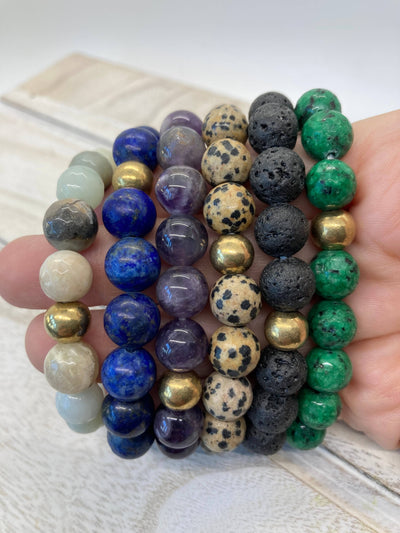 Beaded Accent Bracelet - Lapis