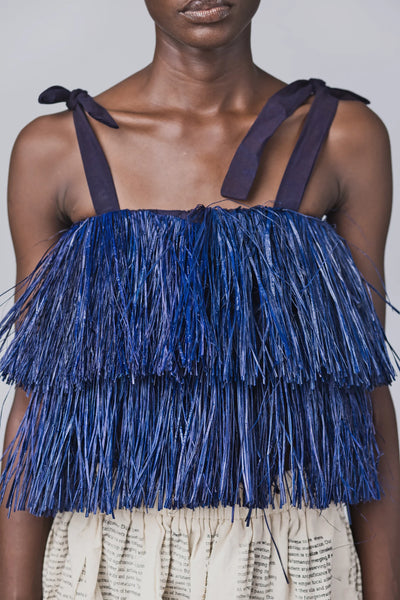 Raffia Pom Pom Top